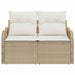 Tuinbank met kussen Beige 121 x 62 x 69cm poly rattan