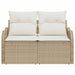 Tuinbank met kussen Beige 121 x 62 x 69cm poly rattan
