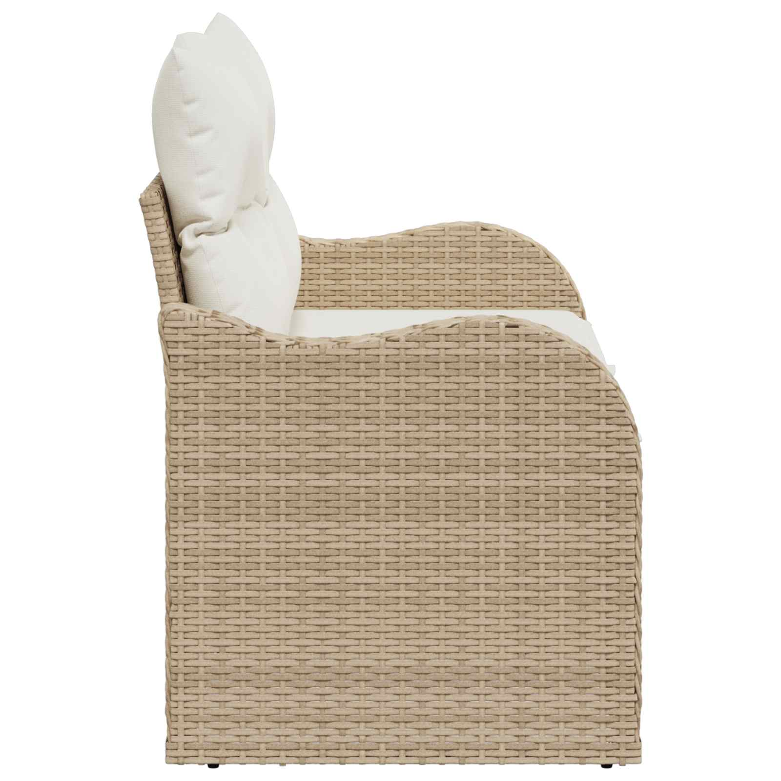 Tuinbank met kussen Beige 121 x 62 x 69cm poly rattan