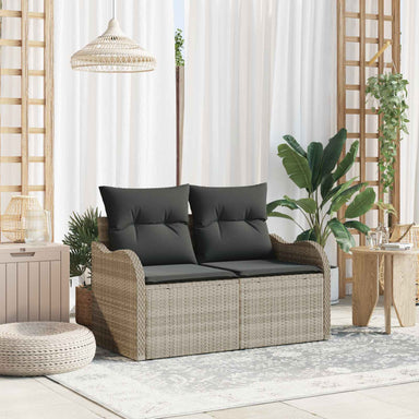 Tuinbank met kussen Lichtgrijs 121 x 62 x 69cm poly rattan
