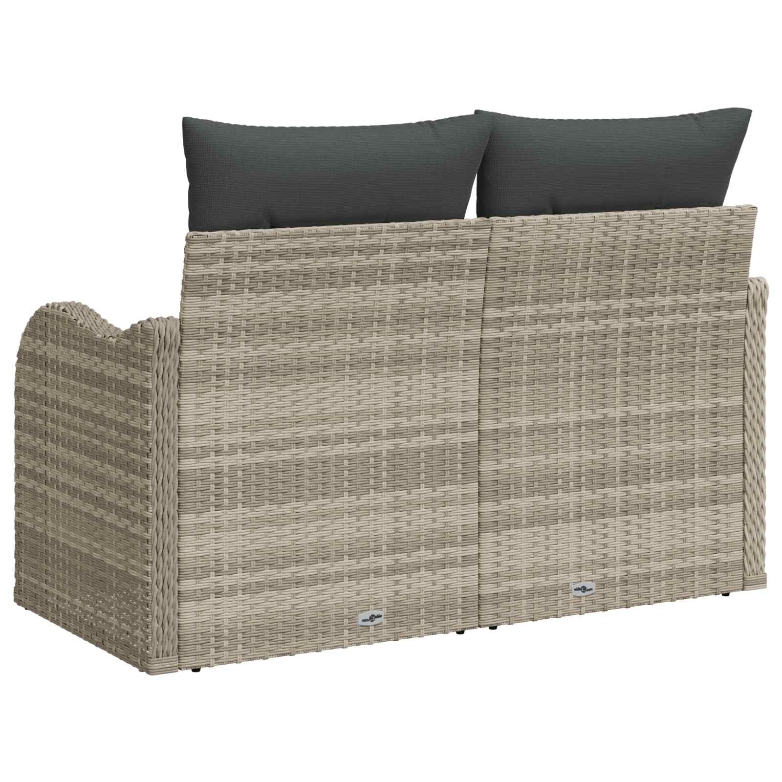 Tuinbank met kussen Lichtgrijs 121 x 62 x 69cm poly rattan