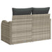 Tuinbank met kussen Lichtgrijs 121 x 62 x 69cm poly rattan