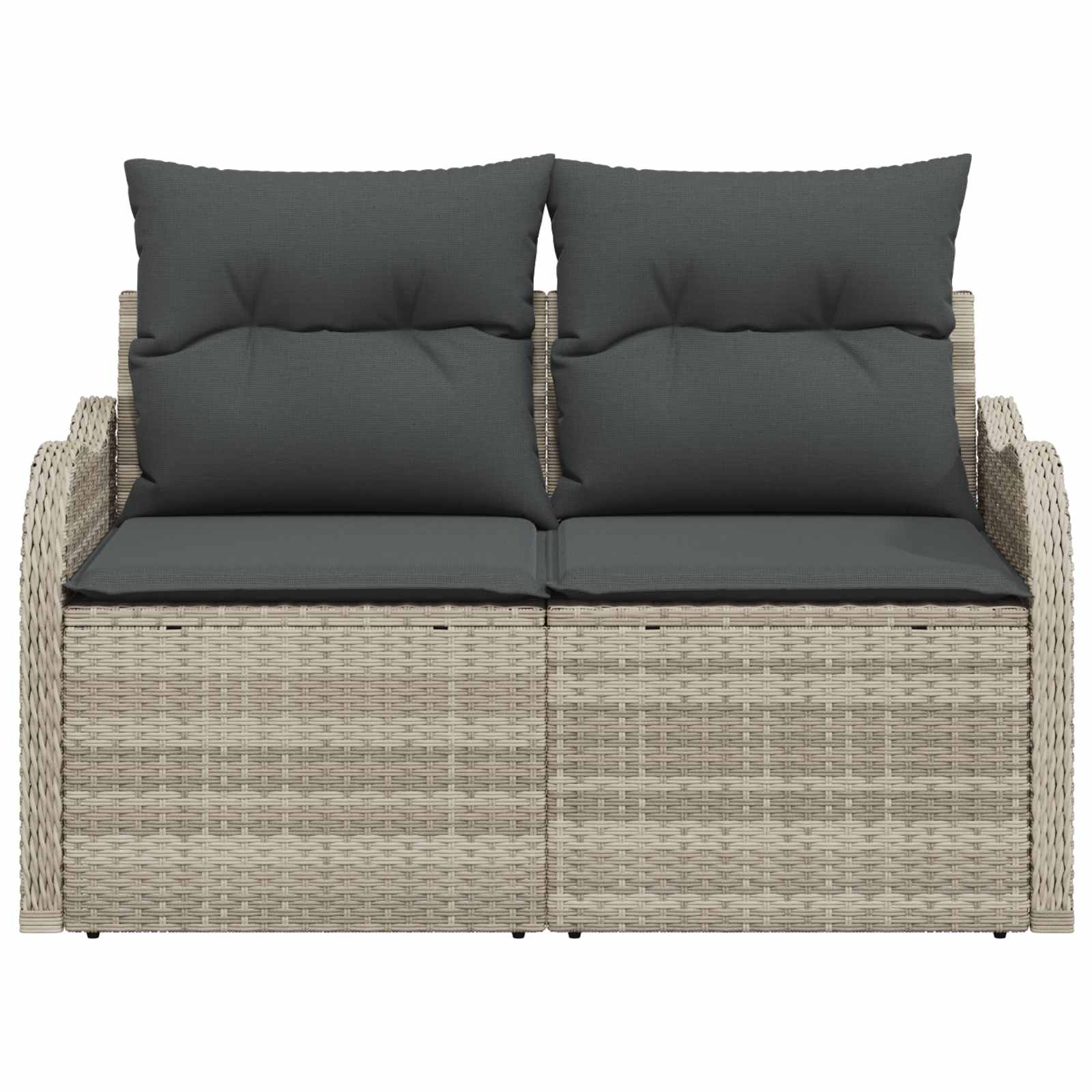 Tuinbank met kussen Lichtgrijs 121 x 62 x 69cm poly rattan