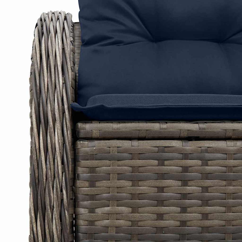 Tuinbank met kussen 121 x 62 x 69 cm poly rattan