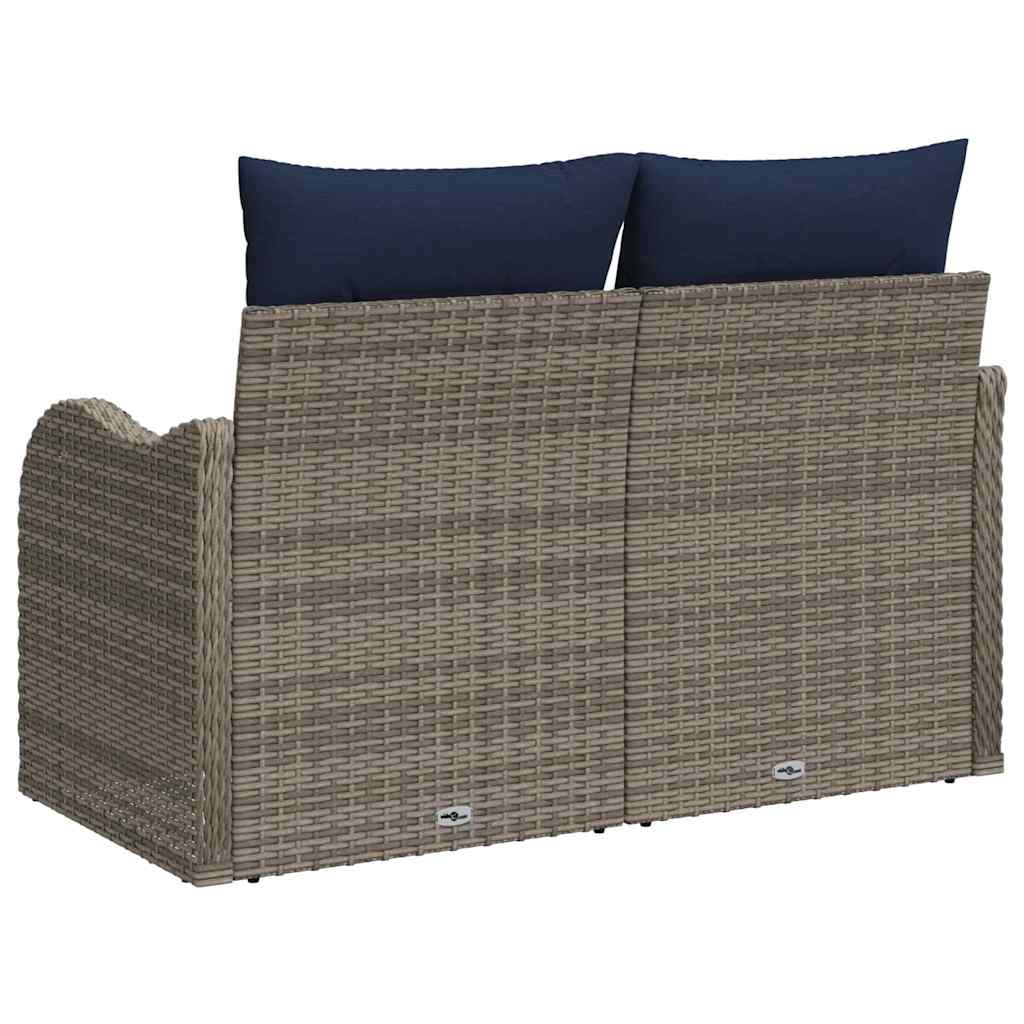 Tuinbank met kussen 121 x 62 x 69 cm poly rattan