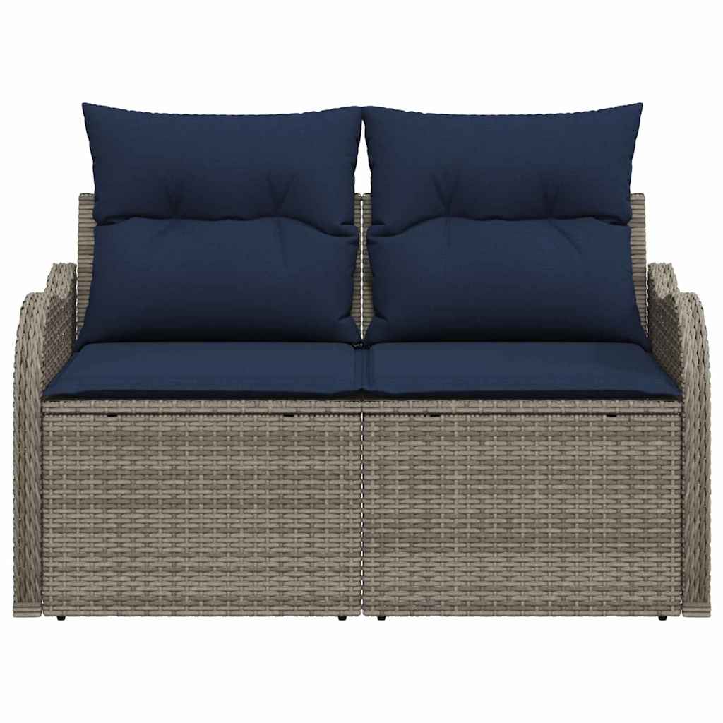 Tuinbank met kussen 121 x 62 x 69 cm poly rattan