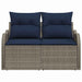 Tuinbank met kussen 121 x 62 x 69 cm poly rattan