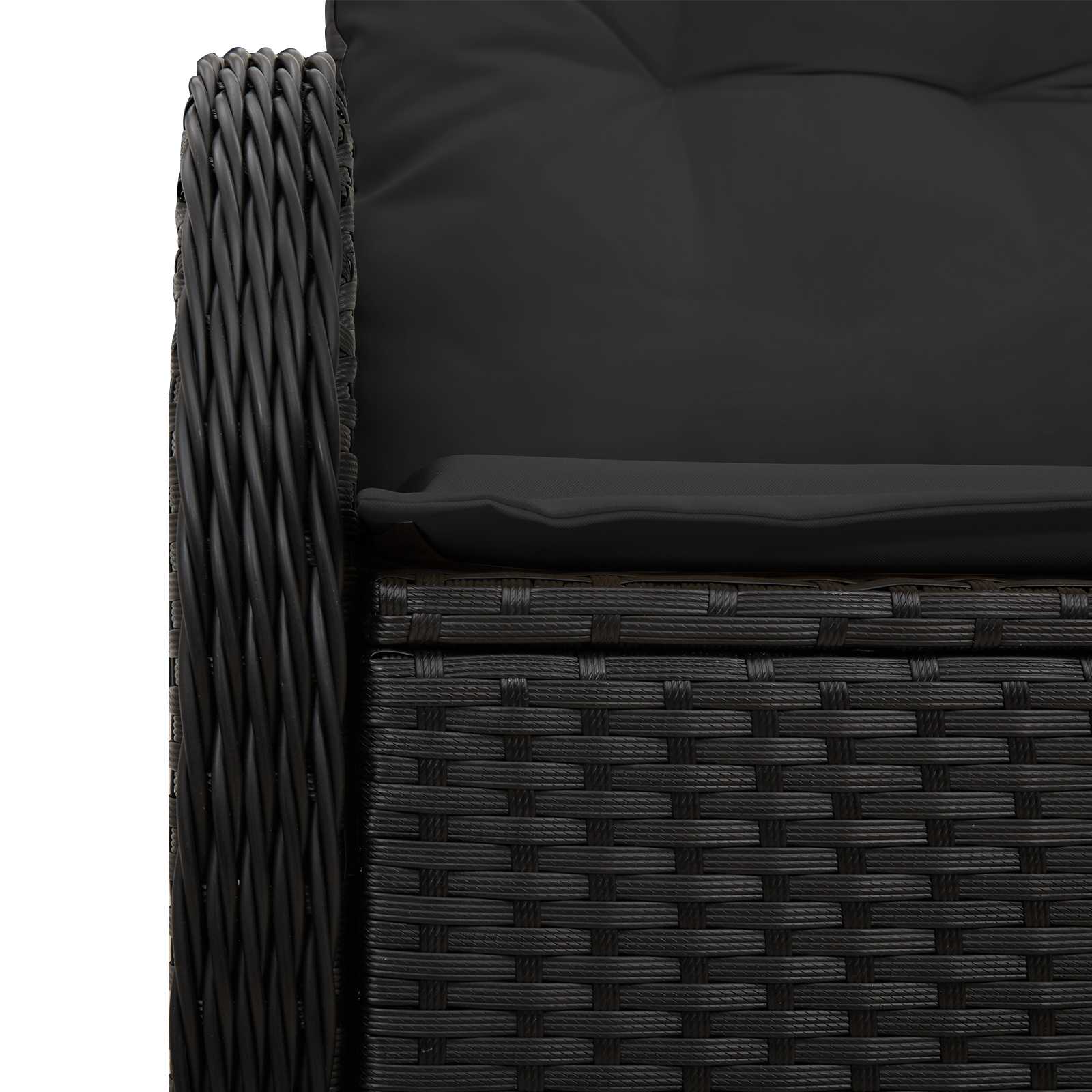 Tuinbank met kussen Zwart 121 x 62 x 69cm poly rattan