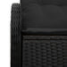 Tuinbank met kussen Zwart 121 x 62 x 69cm poly rattan