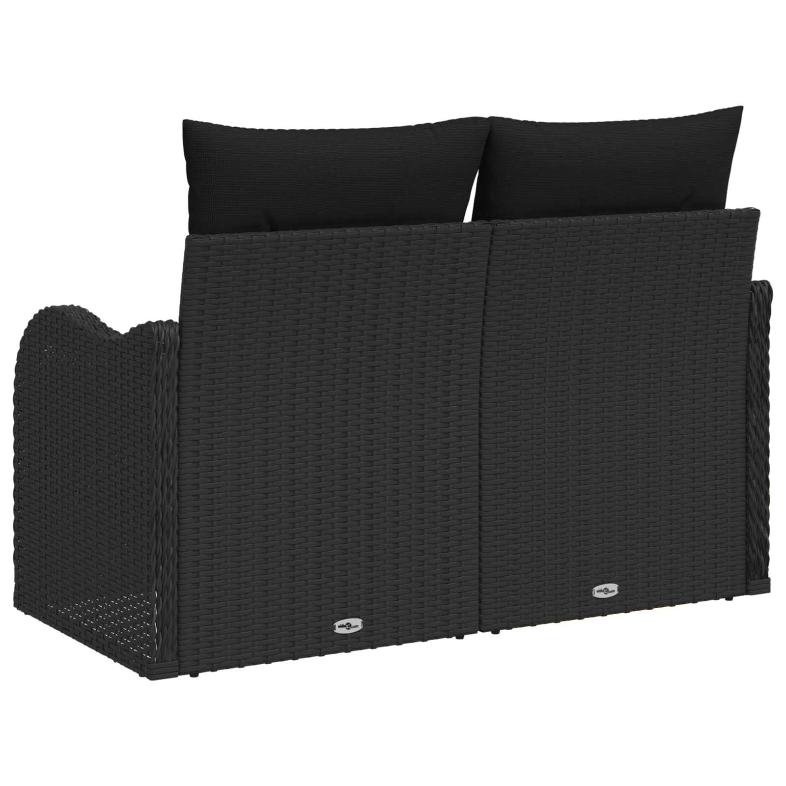 Tuinbank met kussen Zwart 121 x 62 x 69cm poly rattan