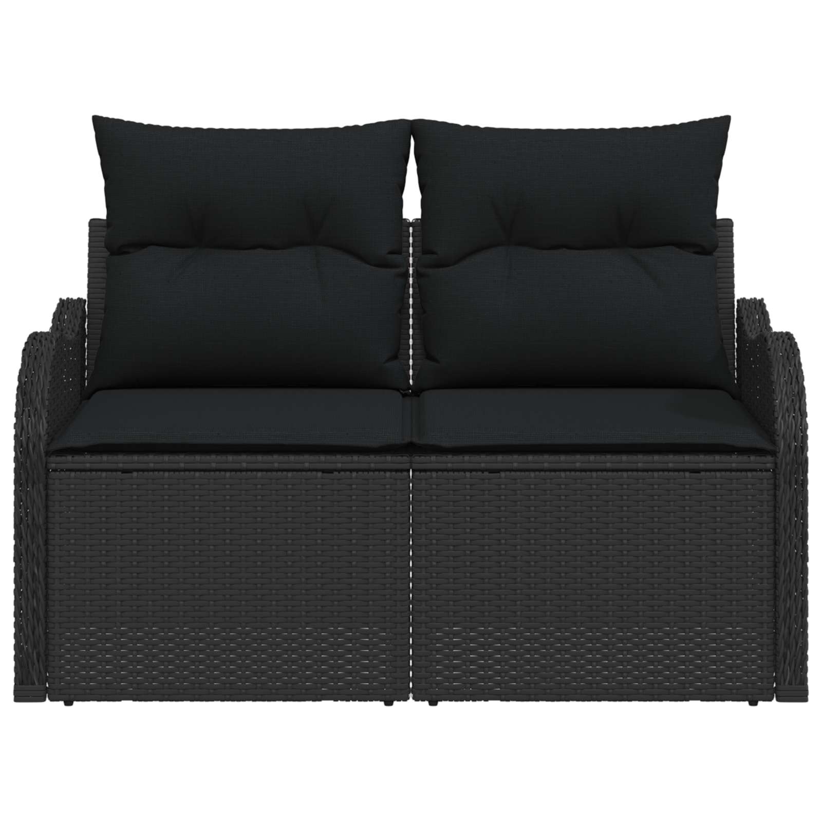 Tuinbank met kussen Zwart 121 x 62 x 69cm poly rattan
