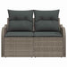 Tuinbank met kussen Grijs 121 x 62 x 69cm poly rattan