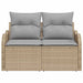 Tuinbank met kussen Beige 121 x 62 x 69cm poly rattan