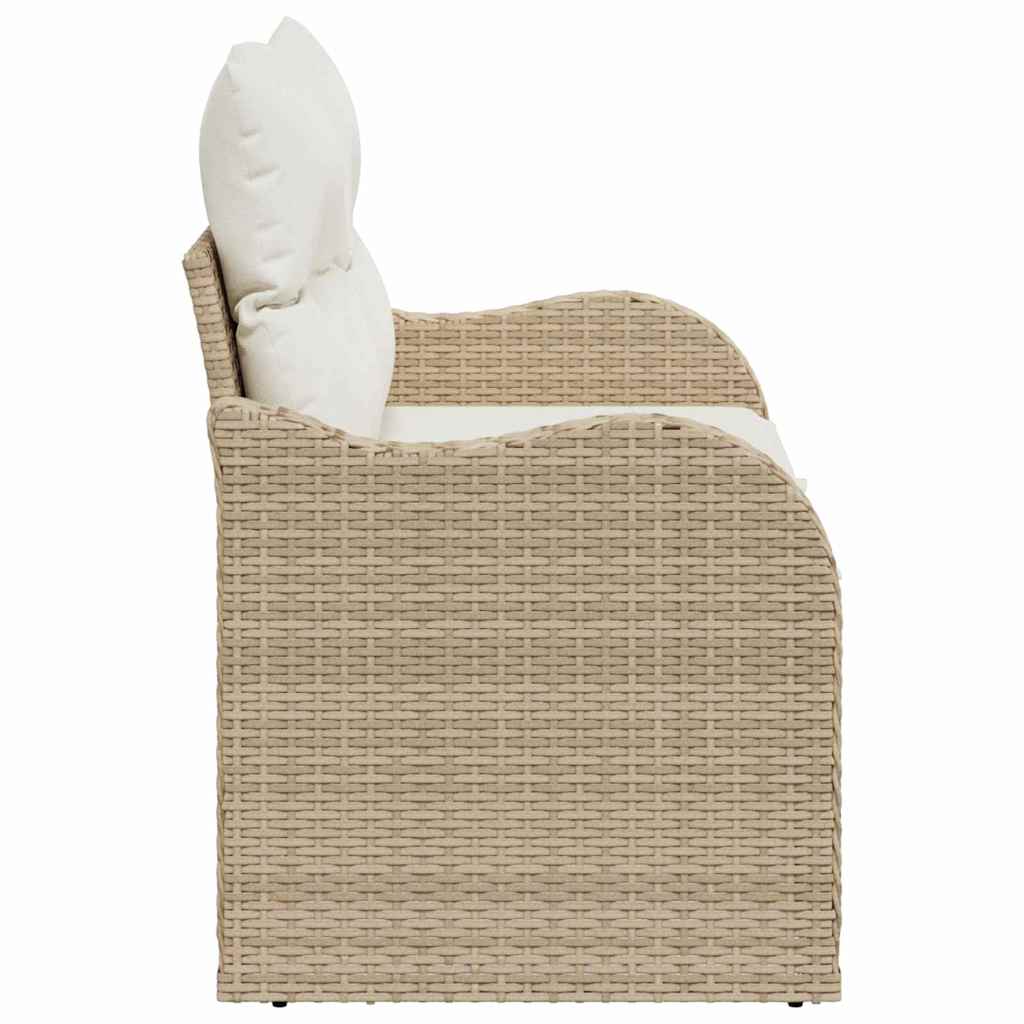 Tuinbank met kussen Beige 121 x 62 x 69cm poly rattan