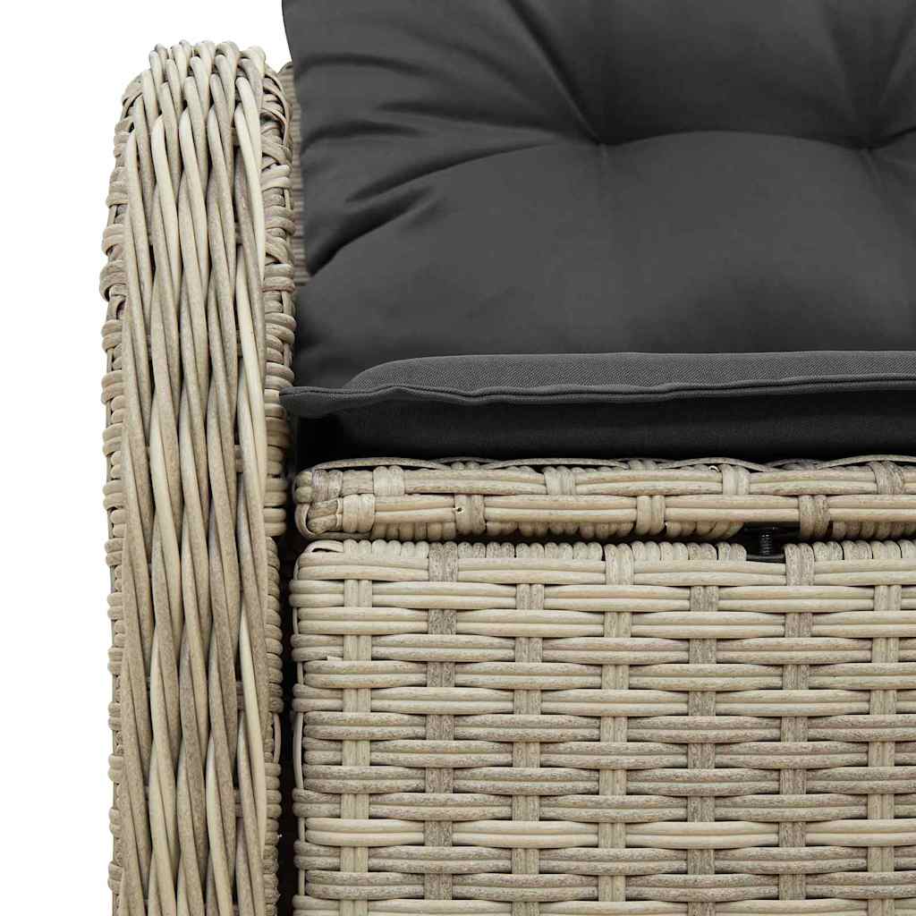 Tuinbank met kussen Lichtgrijs 121 x 62 x 69cm poly rattan