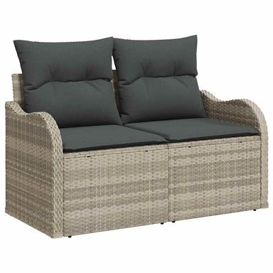 Tuinbank met kussen Lichtgrijs 121 x 62 x 69cm poly rattan