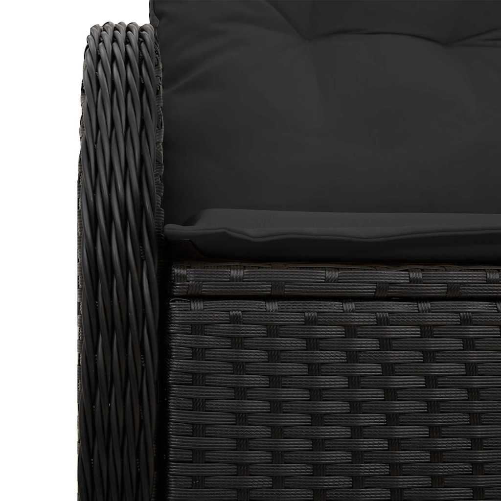 Tuinbank met kussen Zwart 121 x 62 x 69cm poly rattan