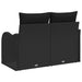Tuinbank met kussen Zwart 121 x 62 x 69cm poly rattan