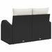 Tuinbank met kussen Zwart 124 x 62 x 69cm poly rattan