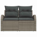 Tuinbank met kussen Grijs 124 x 62 x 69cm poly rattan