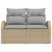 Tuinbank met kussen Beige 124 x 62 x 69cm poly rattan