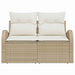 Tuinbank met kussen Beige 124 x 62 x 69cm poly rattan