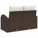 Tuinbank met kussen Bruin 124 x 62 x 69cm poly rattan