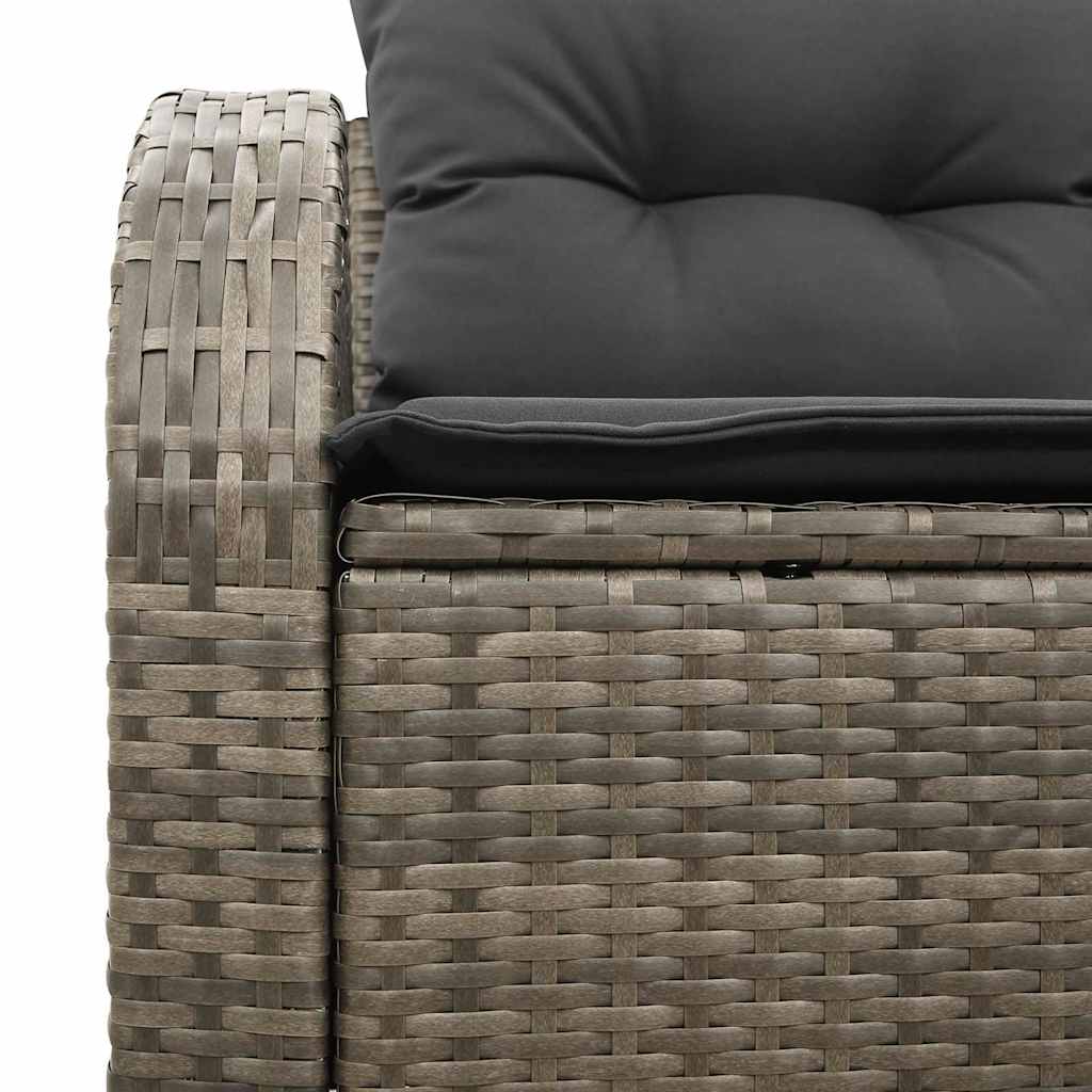 Tuinbank met kussen Grijs 124 x 62 x 69cm poly rattan