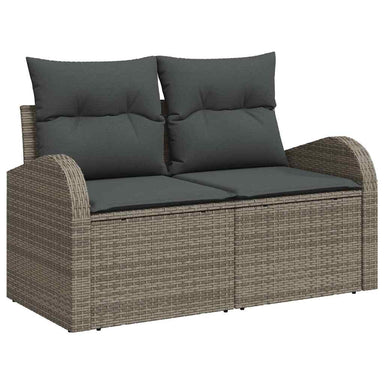 Tuinbank met kussen Grijs 124 x 62 x 69cm poly rattan