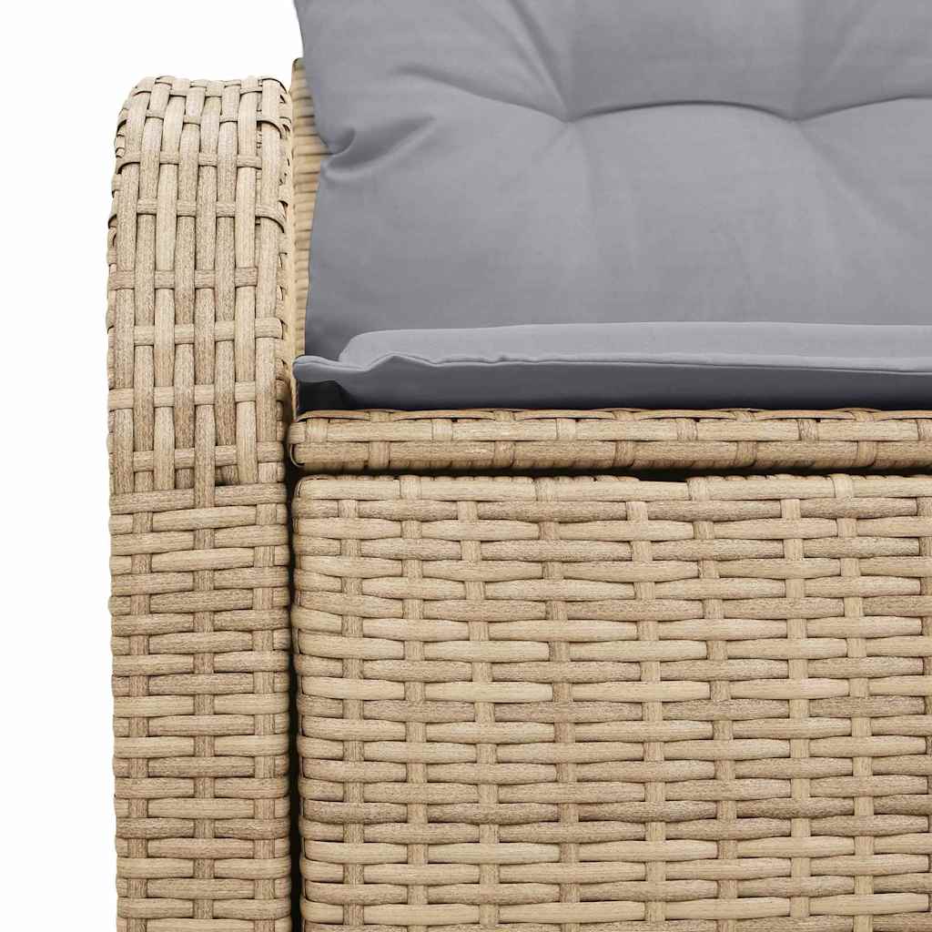 Tuinbank met kussen Beige 124 x 62 x 69cm poly rattan