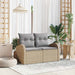 Tuinbank met kussen Beige 124 x 62 x 69cm poly rattan