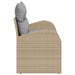 Tuinbank met kussen Beige 124 x 62 x 69cm poly rattan