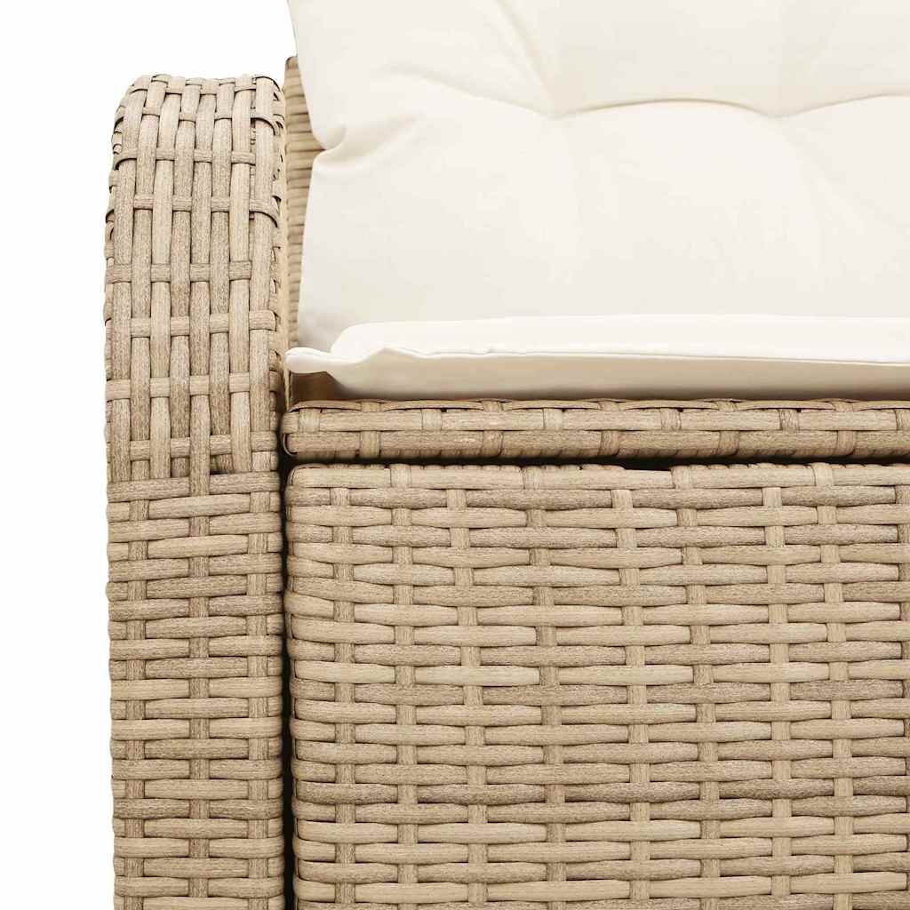 Tuinbank met kussen Beige 124 x 62 x 69cm poly rattan