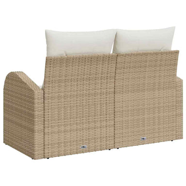 Tuinbank met kussen Beige 124 x 62 x 69cm poly rattan