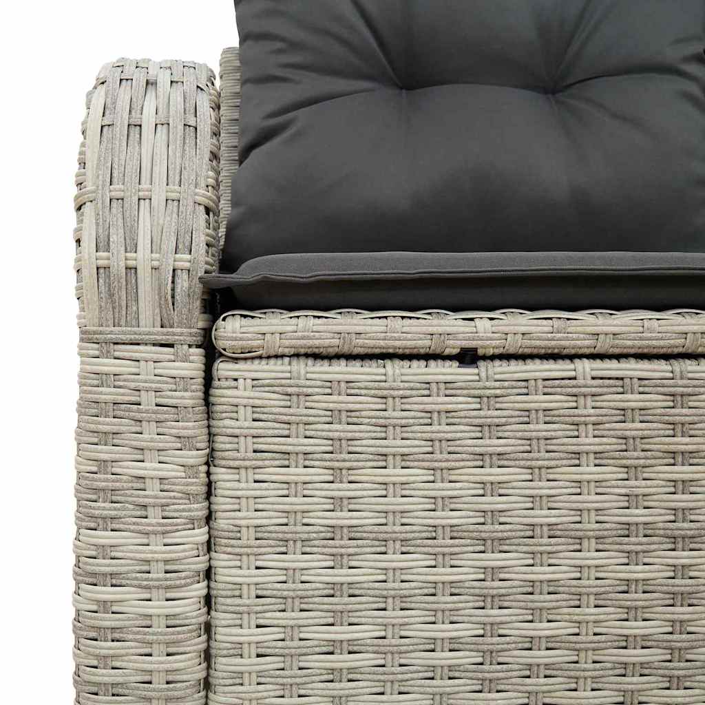 Tuinbank met kussen Lichtgrijs 124 x 62 x 69cm poly rattan