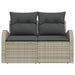 Tuinbank met kussen Lichtgrijs 124 x 62 x 69cm poly rattan