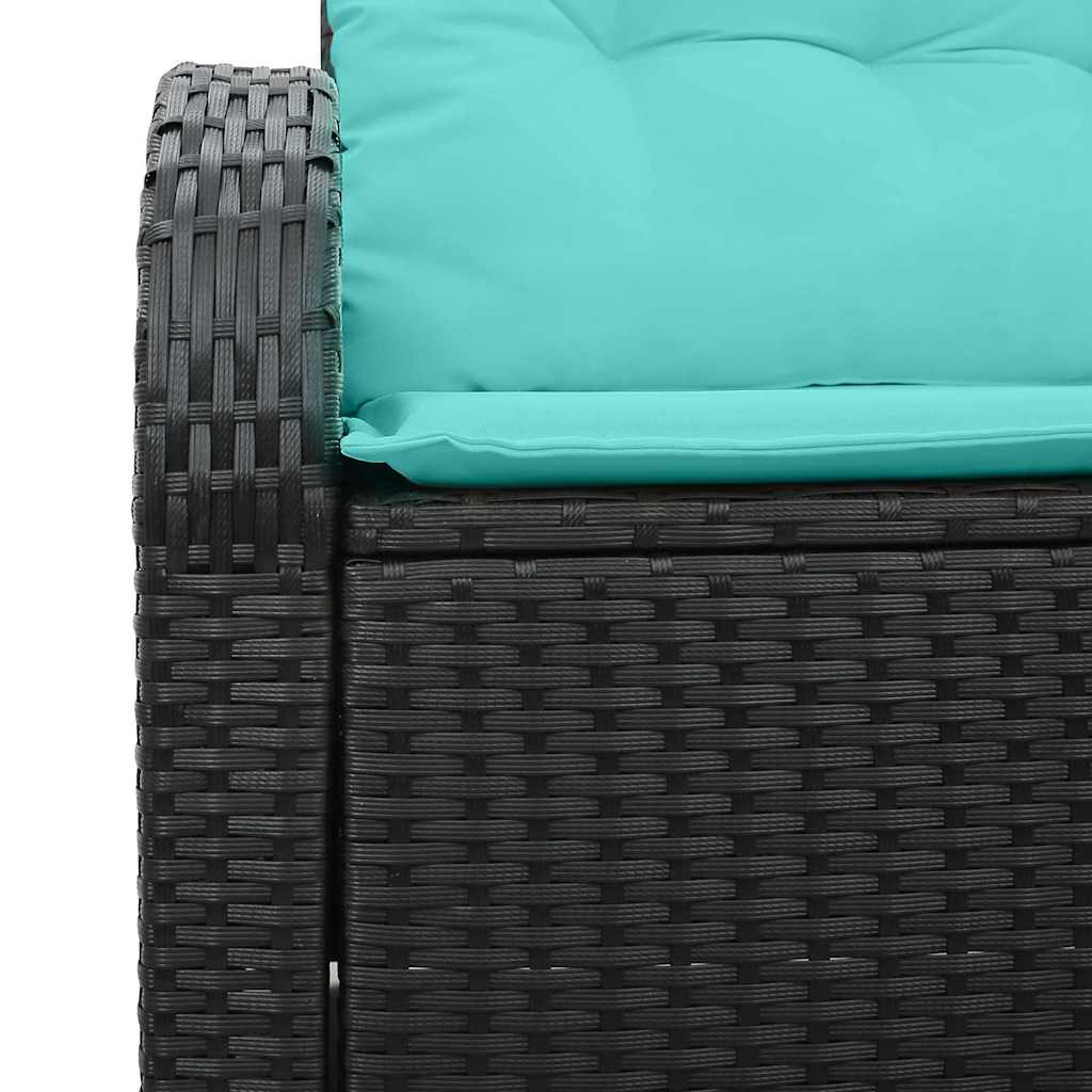 Tuinbank Zwart 124 x 62 x 85 cm poly rattan