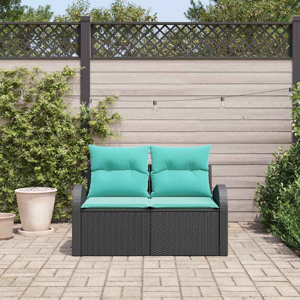 Tuinbank Zwart 124 x 62 x 85 cm poly rattan
