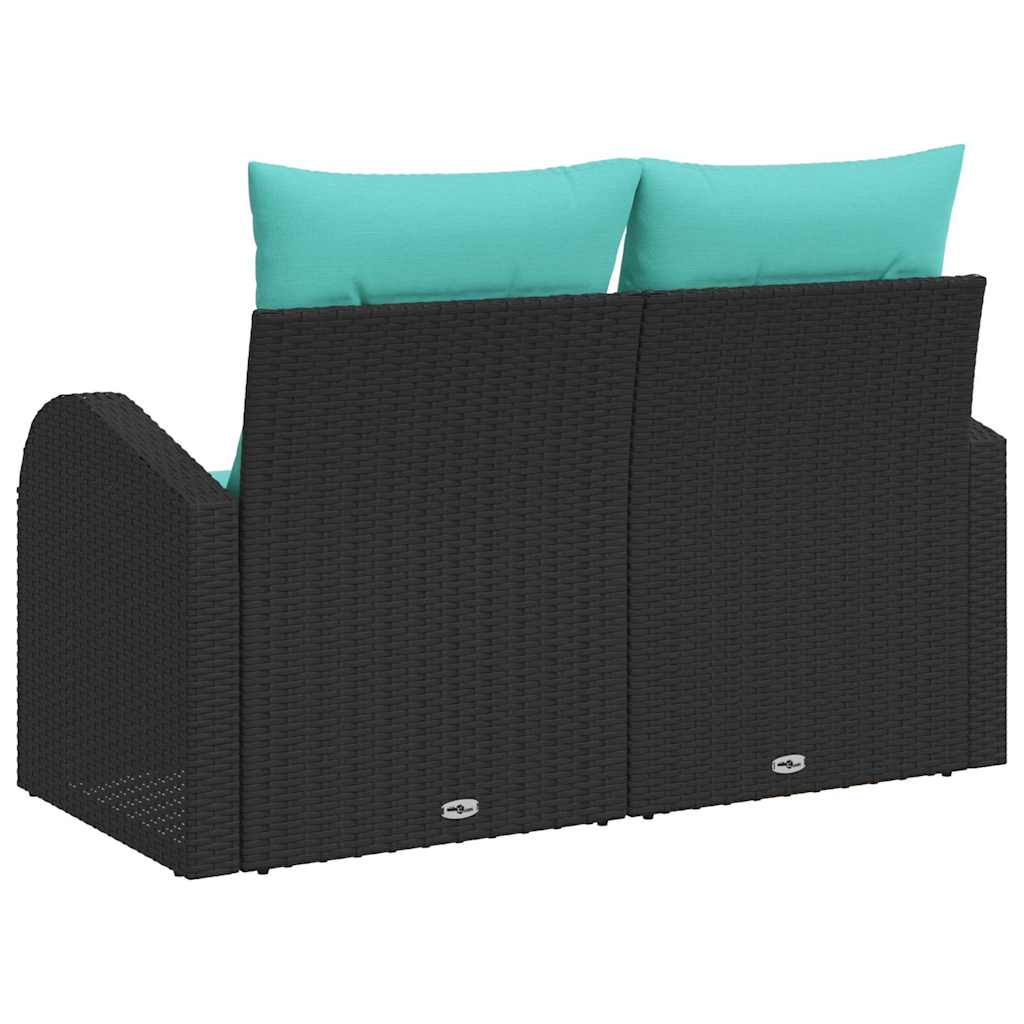 Tuinbank Zwart 124 x 62 x 85 cm poly rattan