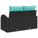 Tuinbank Zwart 124 x 62 x 85 cm poly rattan