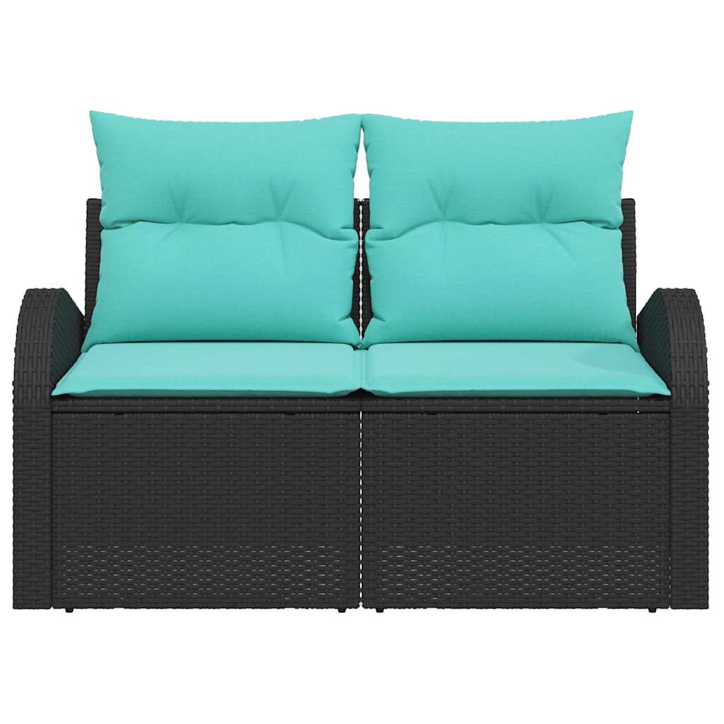 Tuinbank Zwart 124 x 62 x 85 cm poly rattan