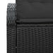 Tuinbank met kussen Zwart 124 x 62 x 69cm poly rattan