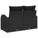 Tuinbank met kussen Zwart 124 x 62 x 69cm poly rattan