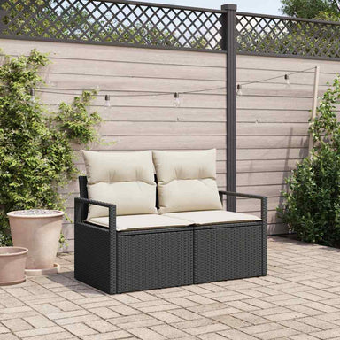 Tuinbank met kussen 120 x 62 x 69 cm poly rattan