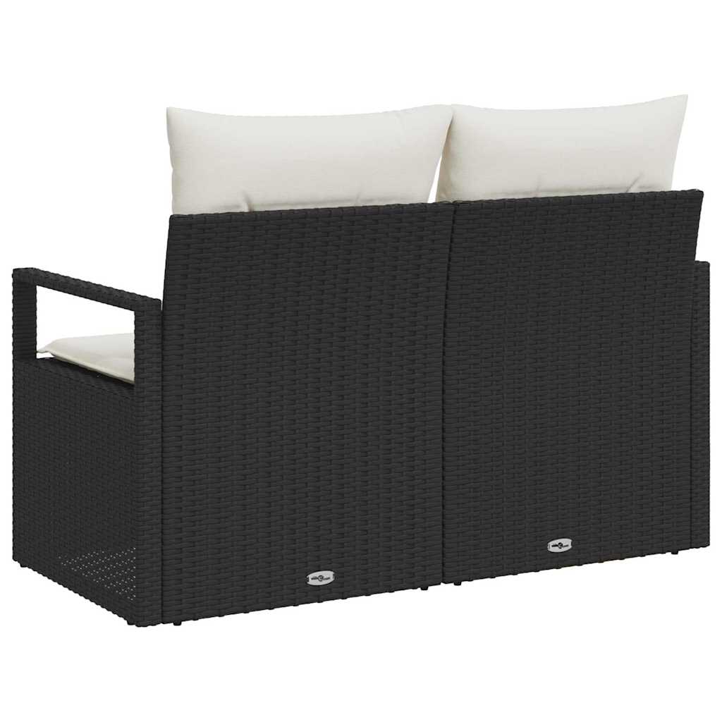 Tuinbank met kussen 120 x 62 x 69 cm poly rattan