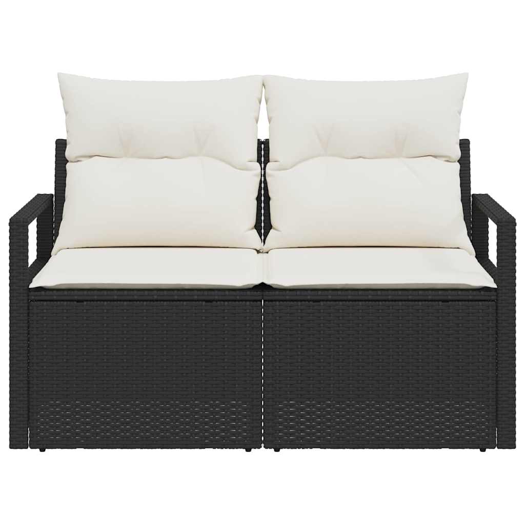 Tuinbank met kussen 120 x 62 x 69 cm poly rattan