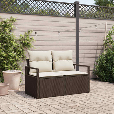 Tuinbank met kussen 120 x 62 x 69 cm poly rattan