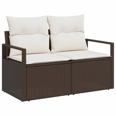 Tuinbank met kussen 120 x 62 x 69 cm poly rattan