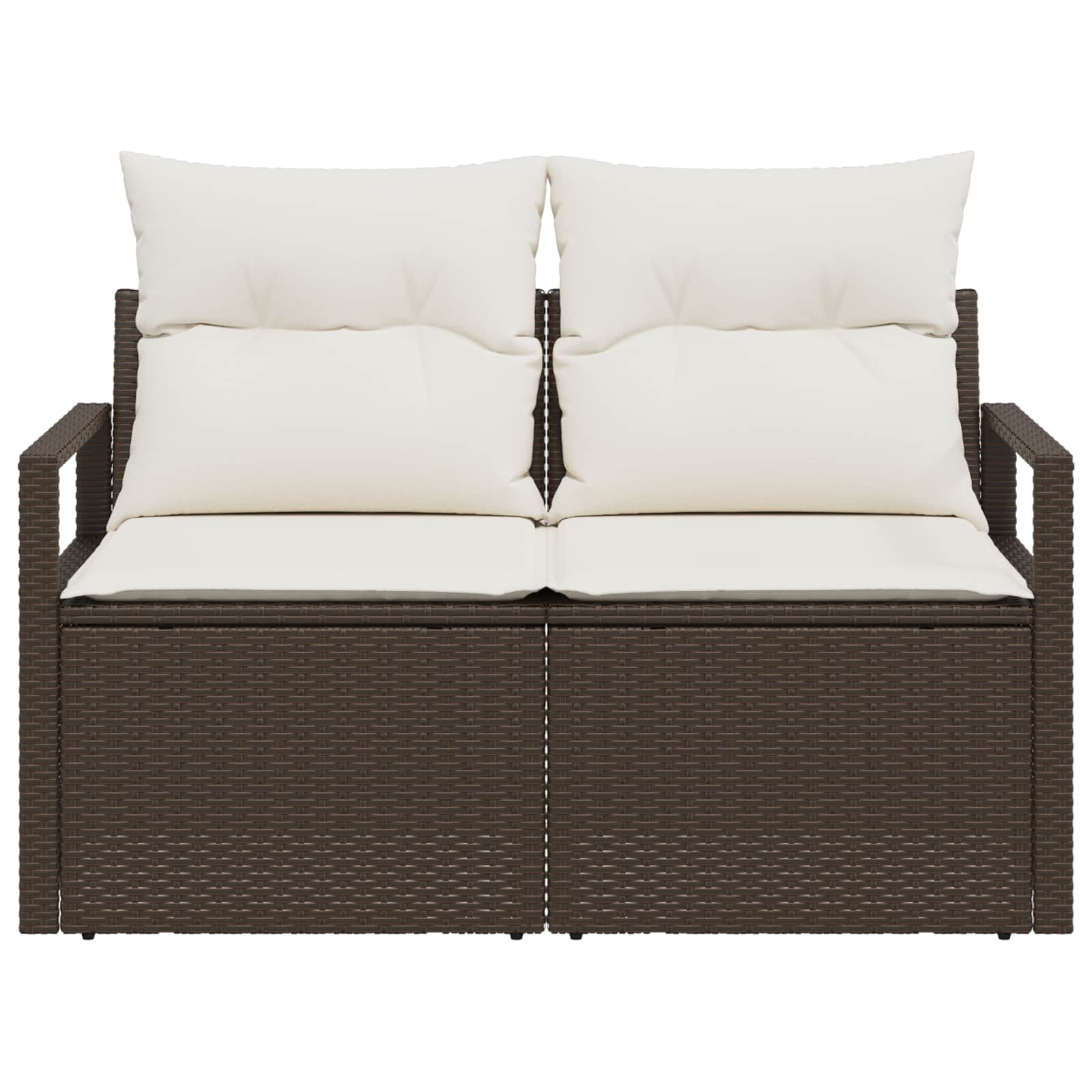 Tuinbank met kussen 120 x 62 x 69 cm poly rattan