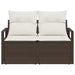 Tuinbank met kussen 120 x 62 x 69 cm poly rattan